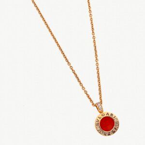 Bvlgari "Bvlgari Bvlgari" 18k Gold Pendant Chain Necklace